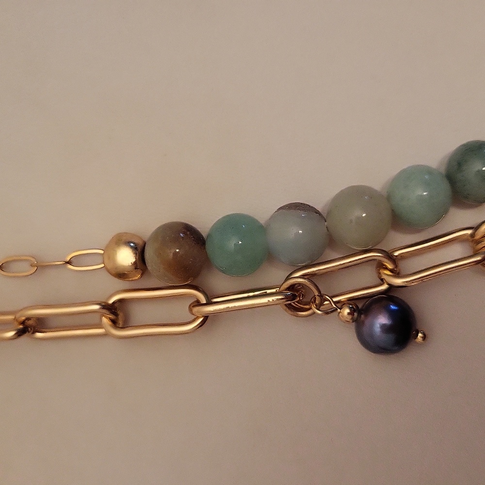 Tate & Tilly Gemstone Gold Tone Necklace - Picture 3 of 8